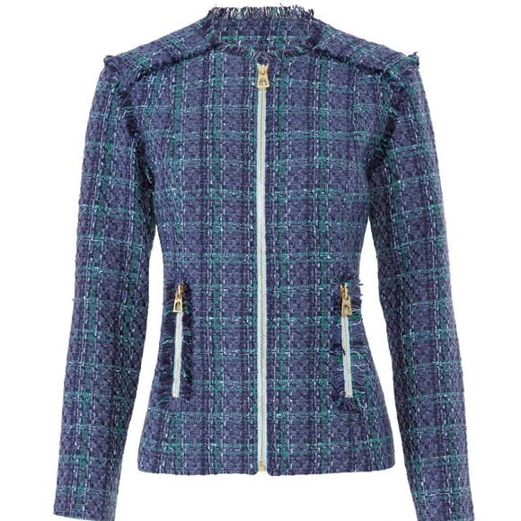 Sail to Sable Jackets & Blazers - Sail to Sable Multi-Color Tweed Blazer // Preppy Fringe Zip Jacket XL